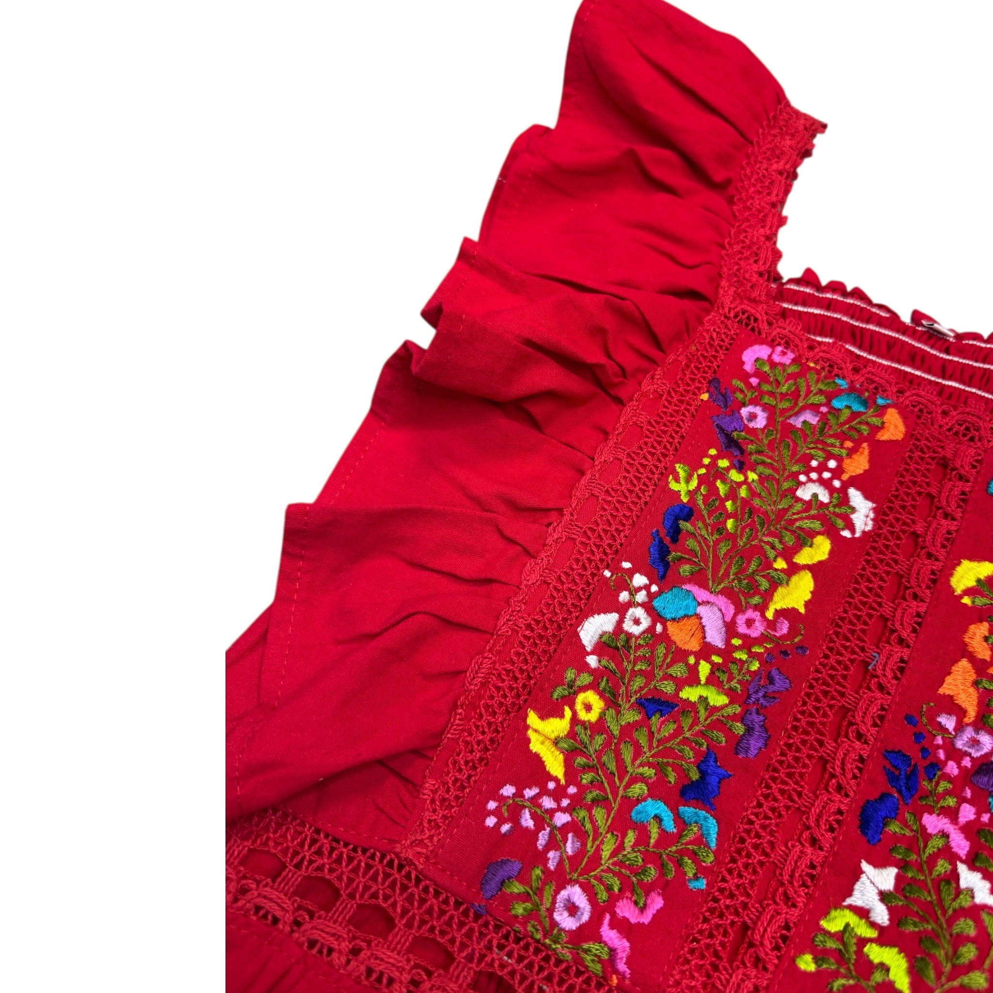 Women Handmade Top Flare Embroidered