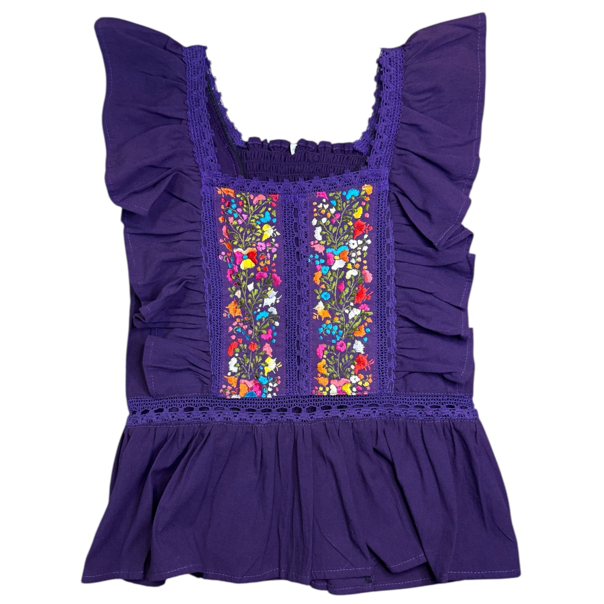 Women Handmade Top Flare Embroidered