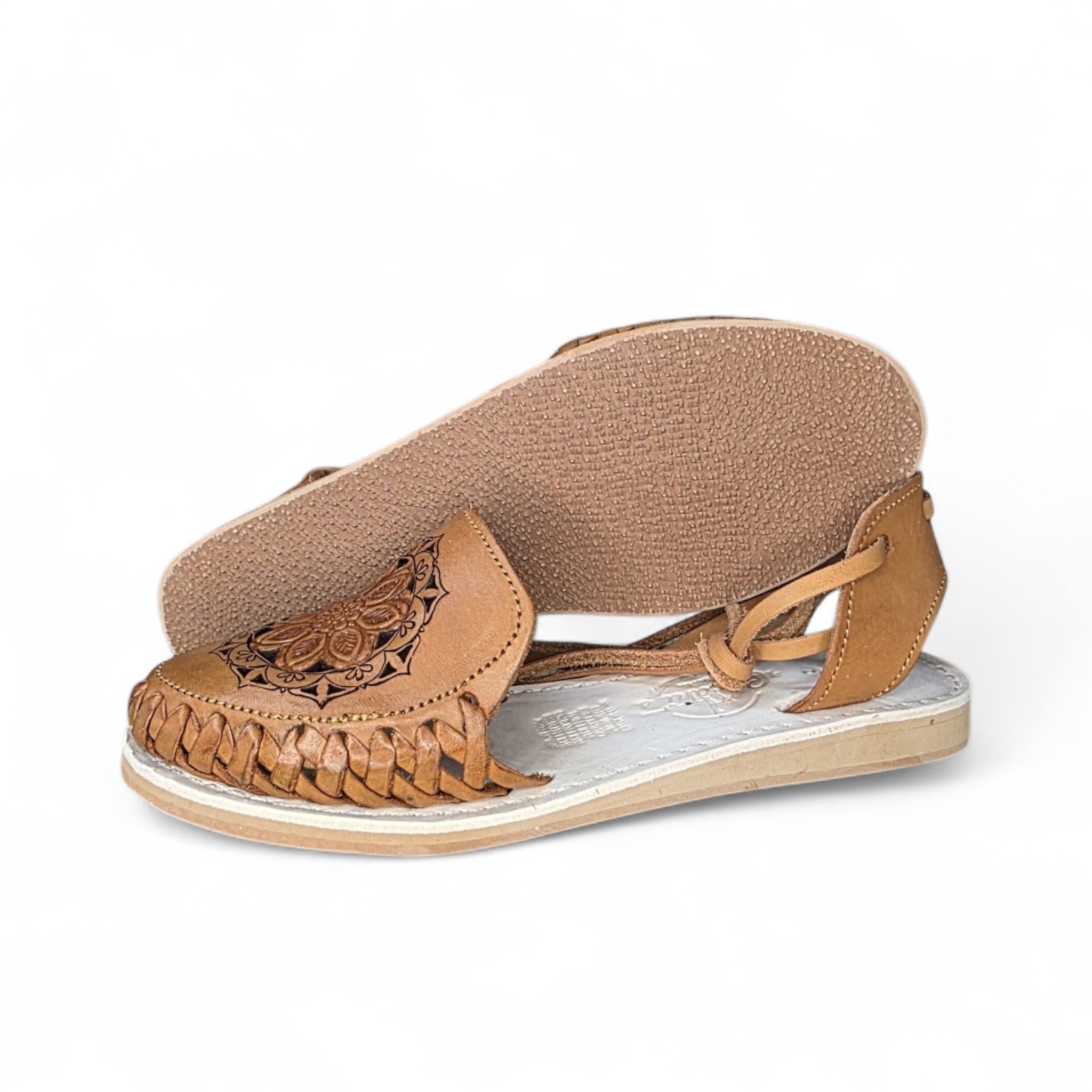 Women Brown Leather Sandal 205 Ci With Lace Up