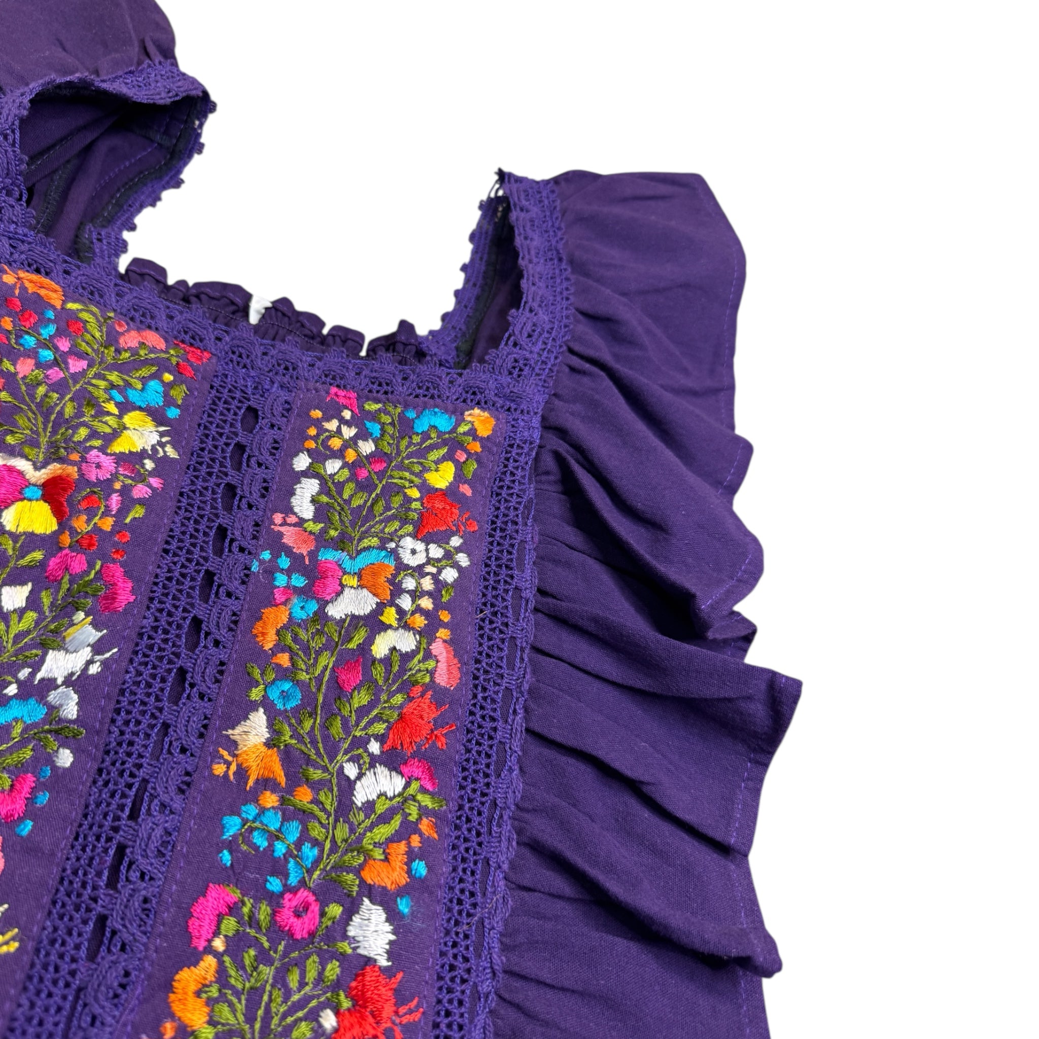 Top acampanado bordado hecho a mano para mujer
