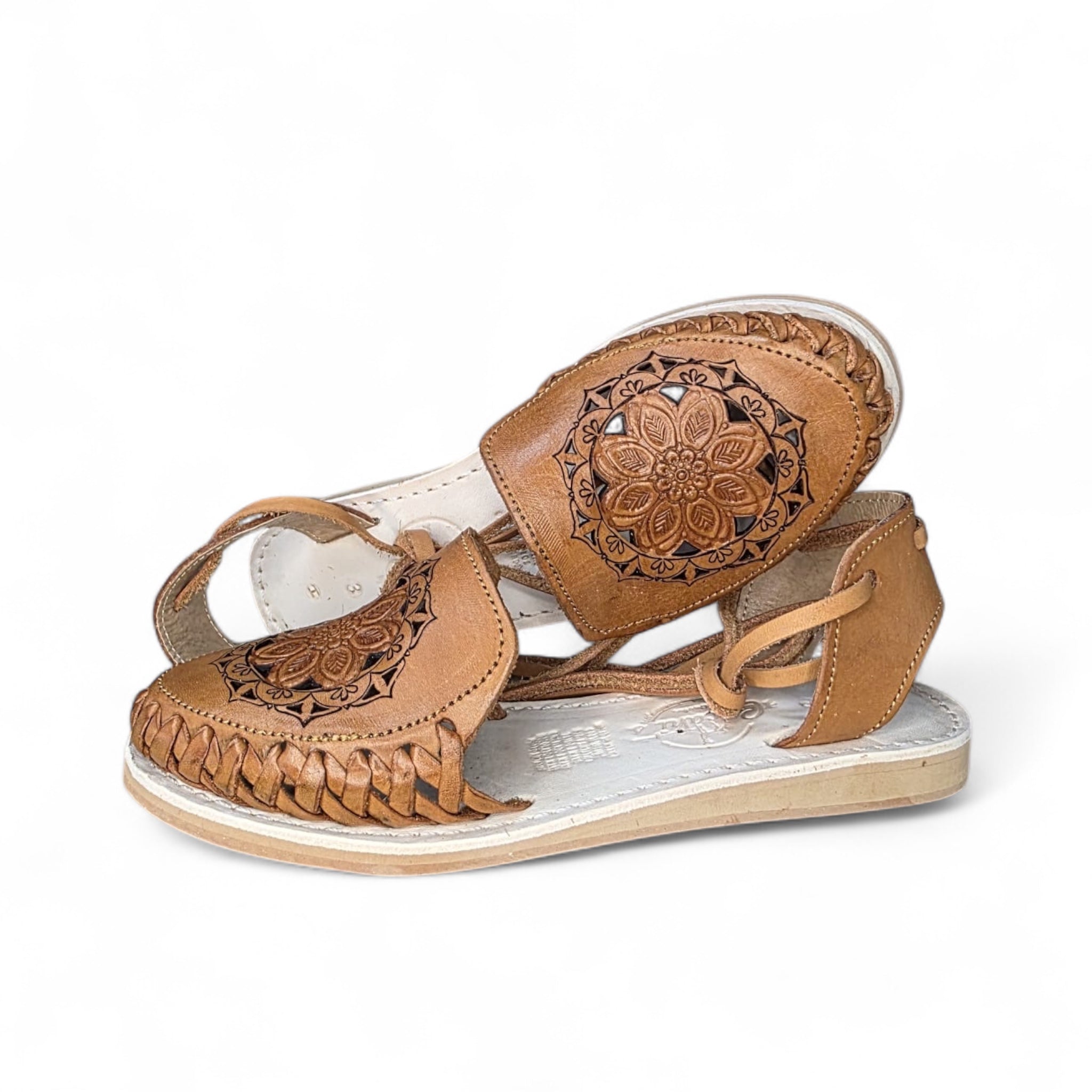 Women Brown Leather Sandal 205 Ci With Lace Up