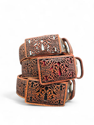 Men Leather Honey Laser Belt