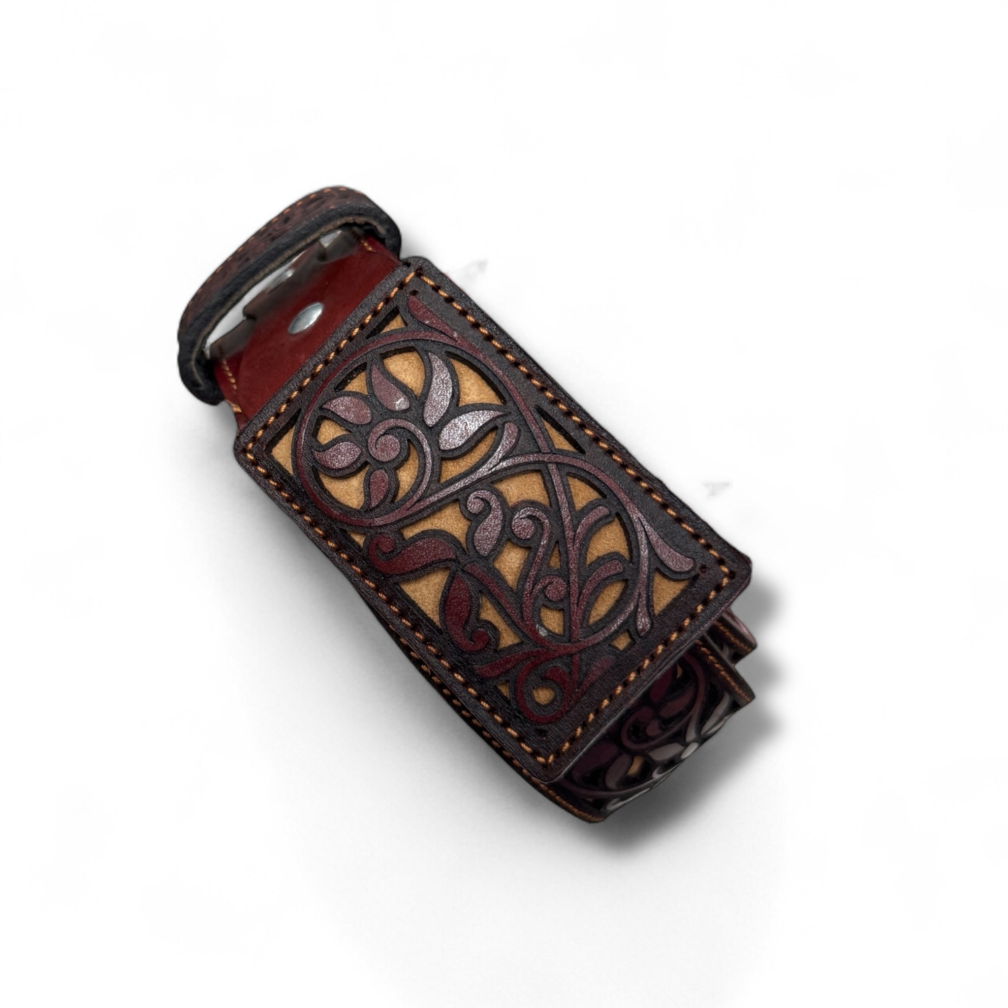Cinturón láser de cuero para hombre
