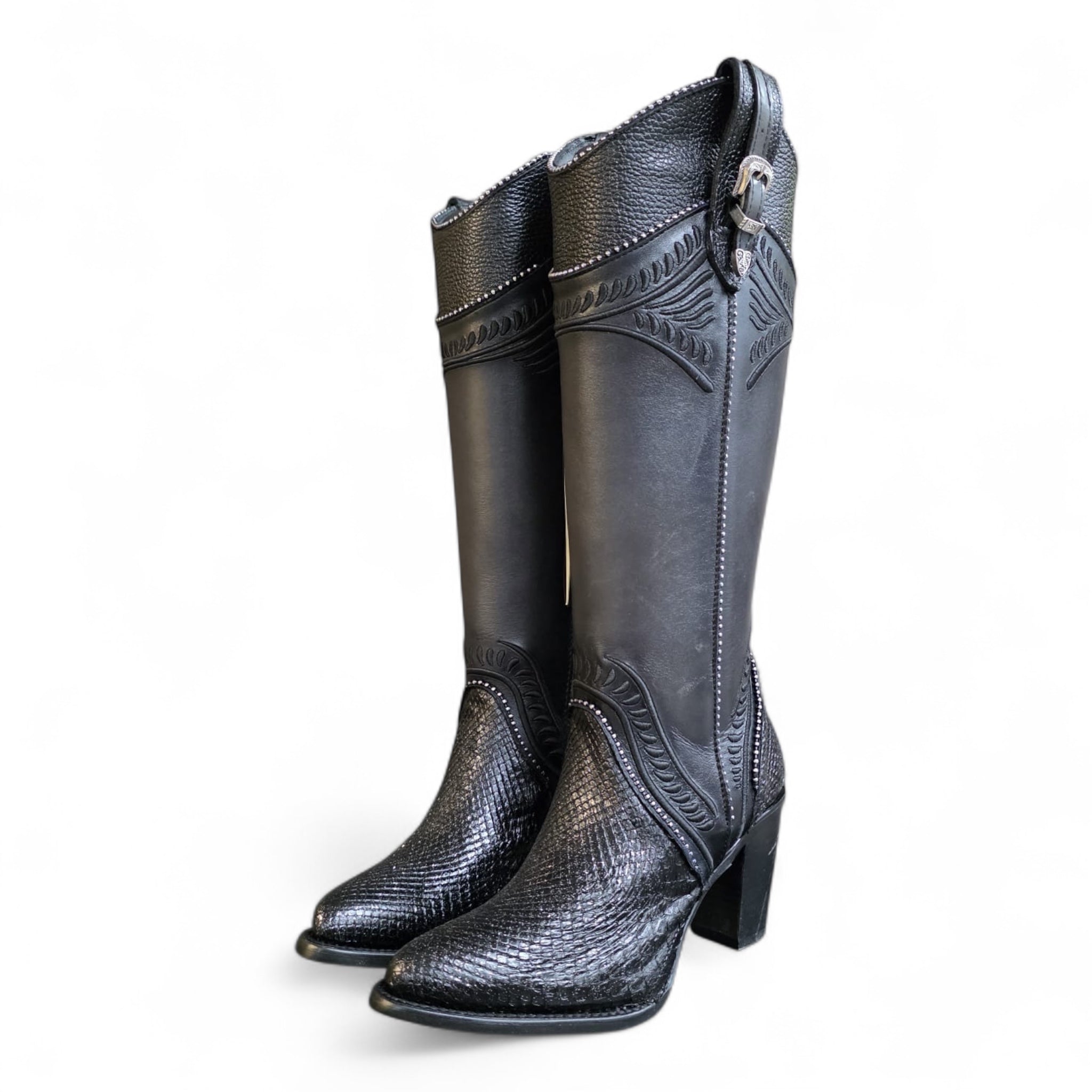 Cuadra Women Tall High Heel Boot Authentic Python Leather