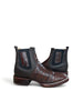 Men Ankle Leather Boots with Cocodrile Texture Vitello