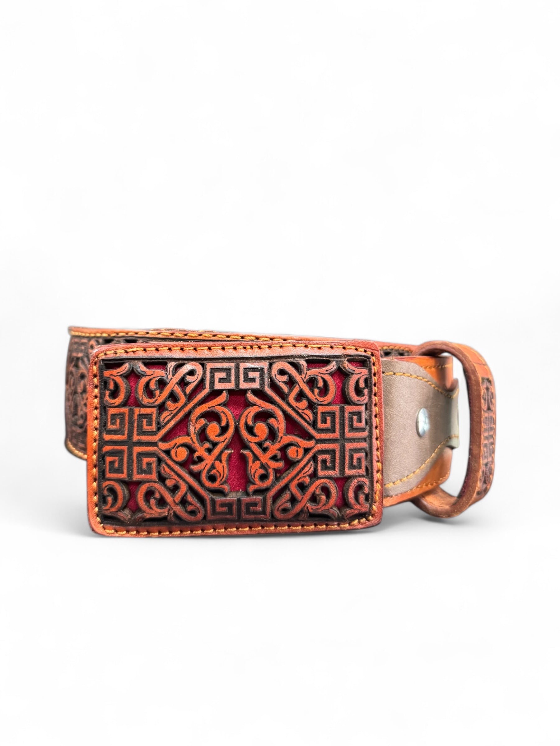 Men Leather Honey Laser Belt