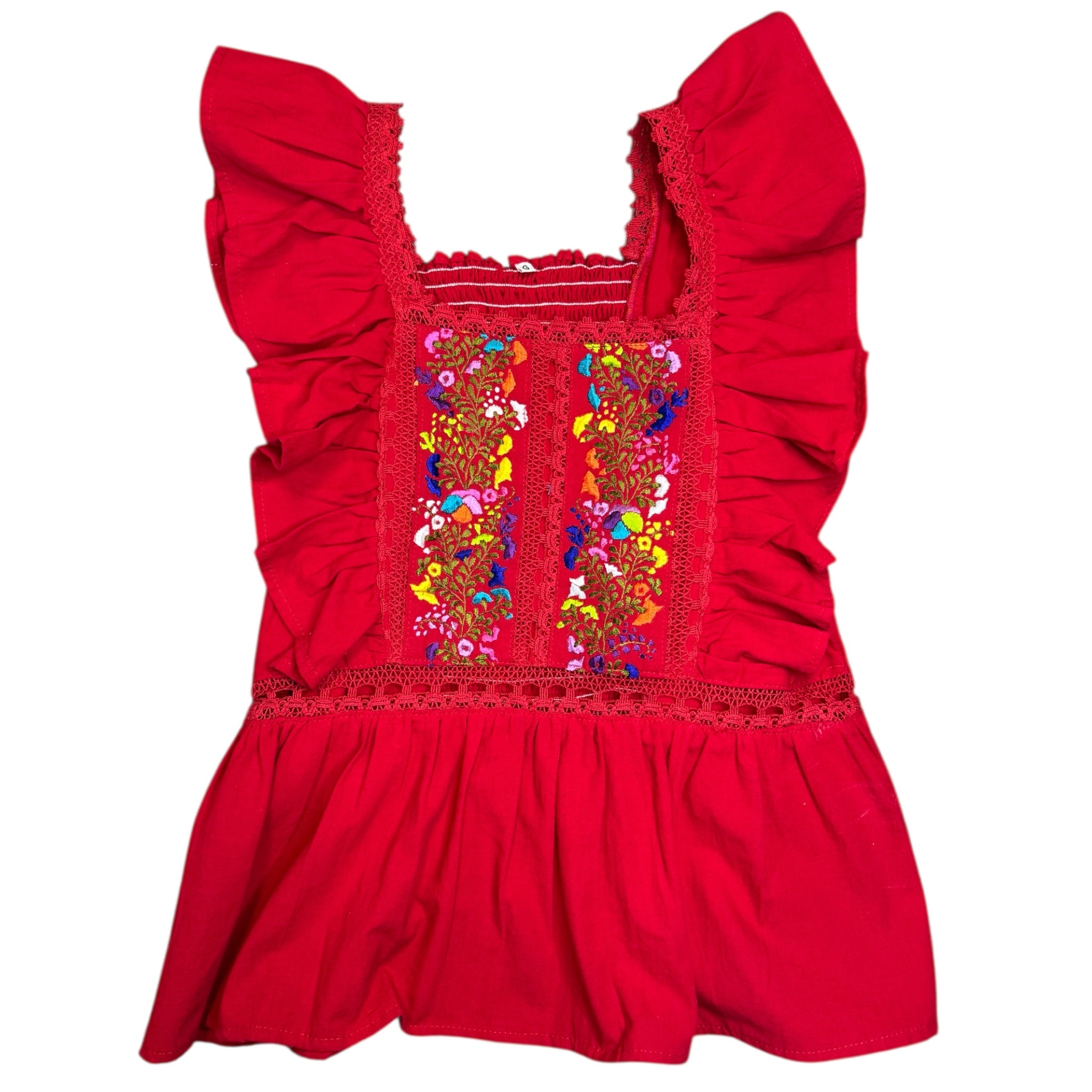 Top acampanado bordado hecho a mano para mujer
