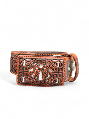 Men Leather Honey Laser Belt