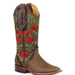 Red Flowers Boots ReyMe 063FL4