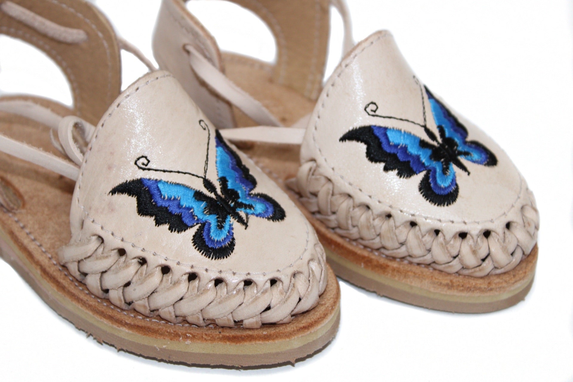 Sandalia Mexicana de Cuero K Mariposa