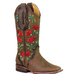 Red Flowers Boots ReyMe 063FL4