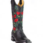 Red Flowers Boots ReyMe 063FL4