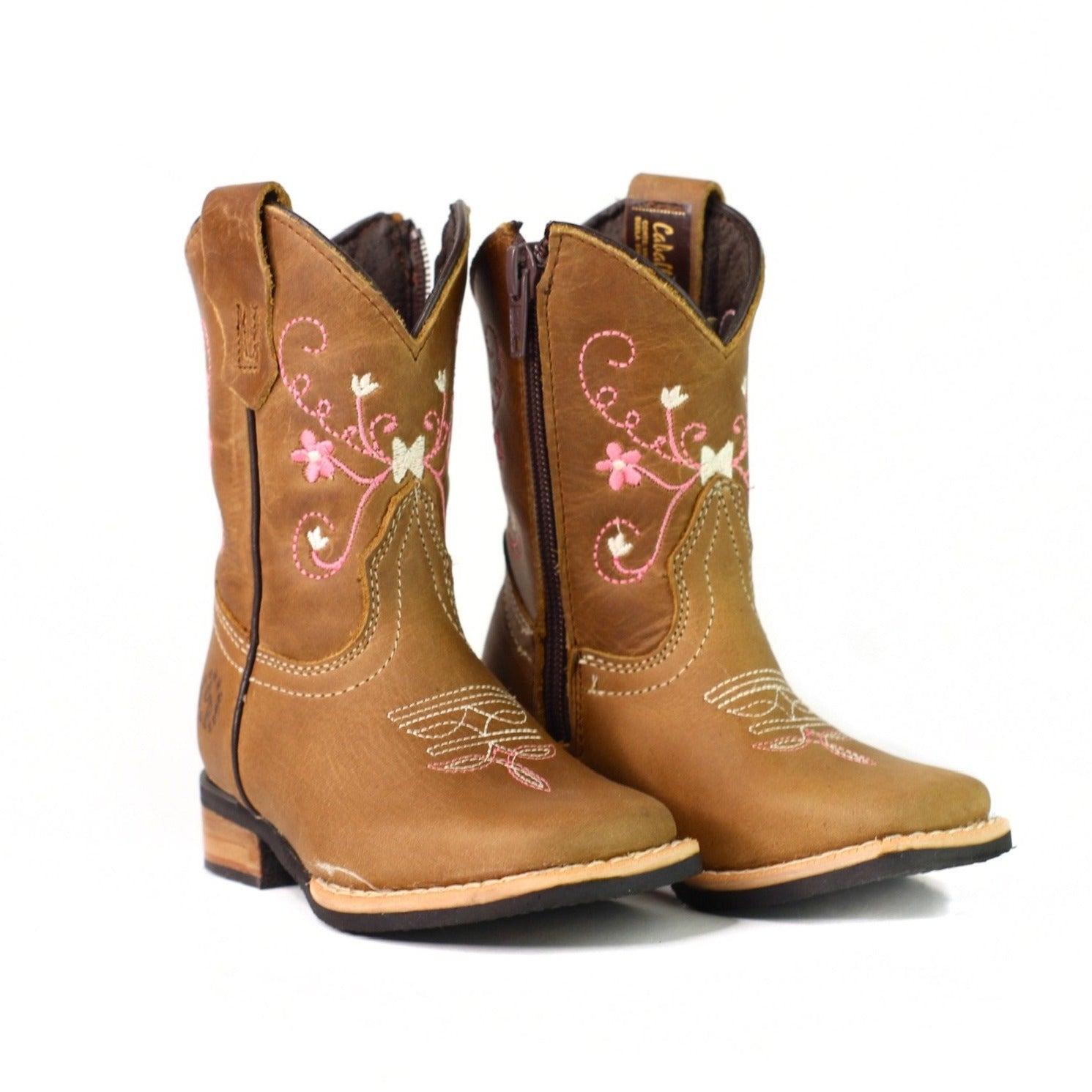 CD 318 Botas de niño con flores rosas