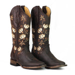 Red Flowers Boots ReyMe 063FL4